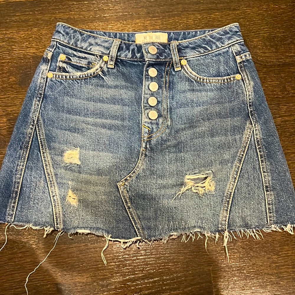 Denim Free People Skirt